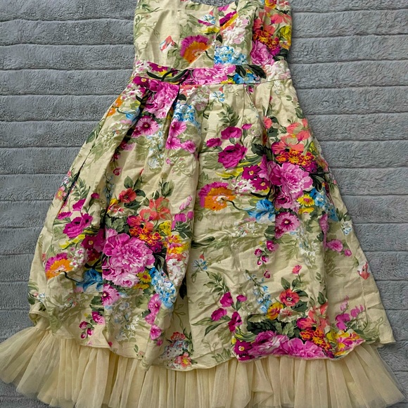 Floral Strapless Dress - Picture 2 of 2